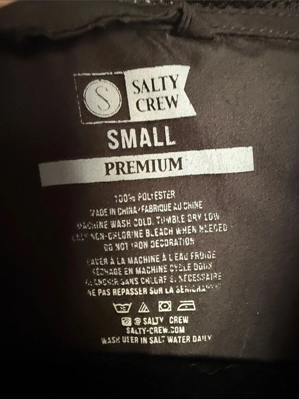 Salty Crew Black Hooded Kids Windbreaker Jacket | Size Small